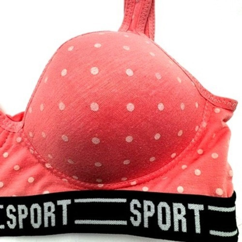 VICTORIA'S SECRET Women's Small Pink polka dot Sport letter tape push up bra
